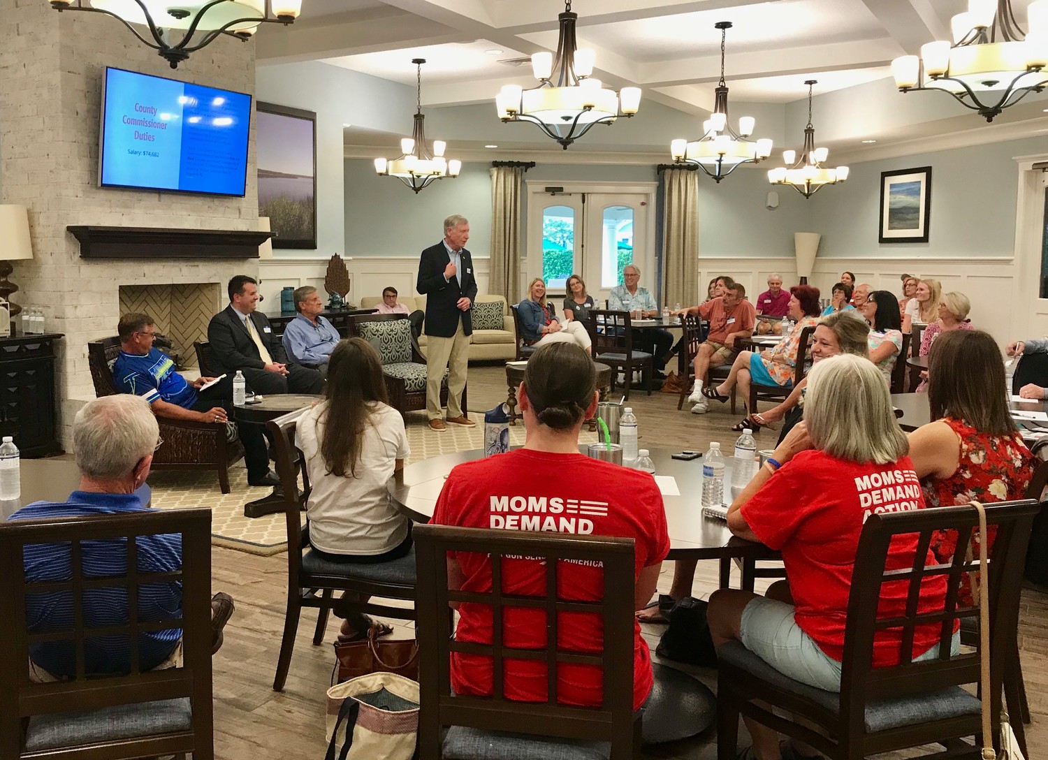 County Commission District 4 candidate Dick Williams addresses attendees of the Meet the Candidates event June 27 hosted by the St. Johns County chapter of Moms Demand Action for Gun Sense in America.